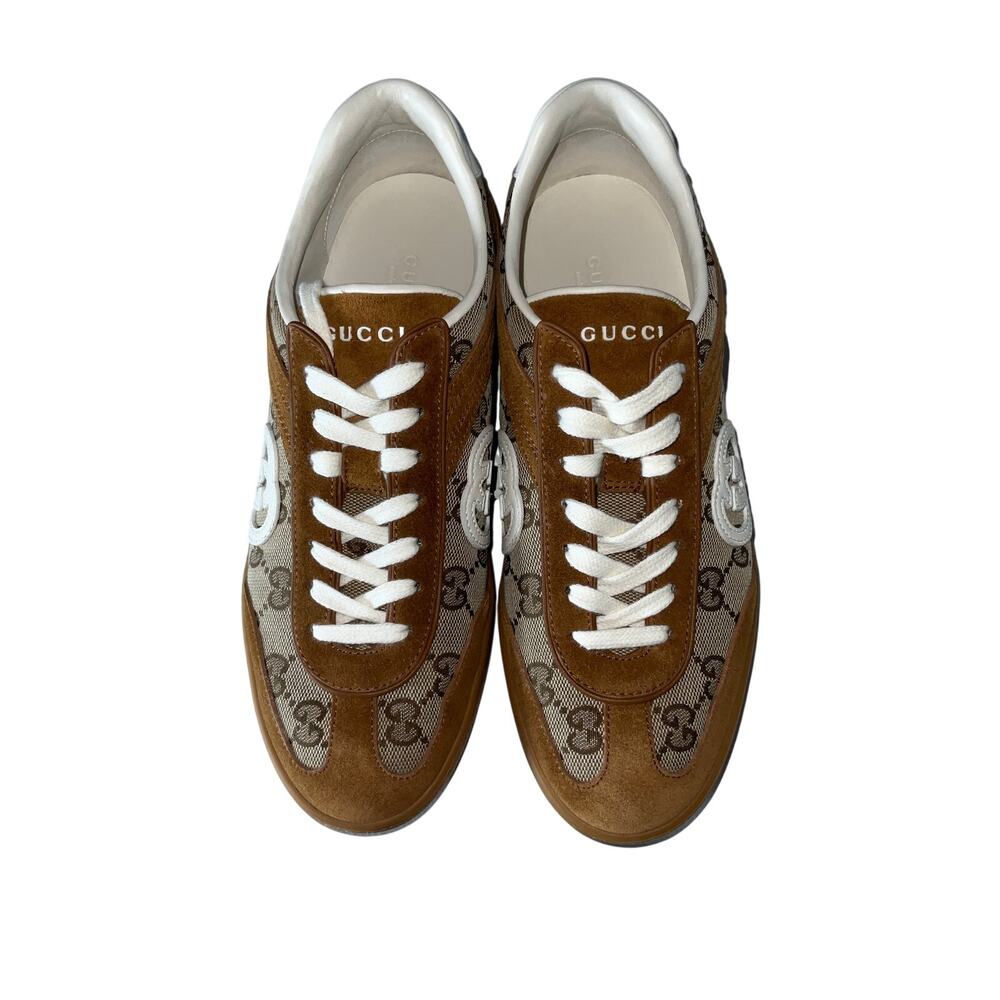 Gucci Monogram Tan GG Supreme Sneakers Size EU 38.5 / US 8.5 - Picture 3 of 5